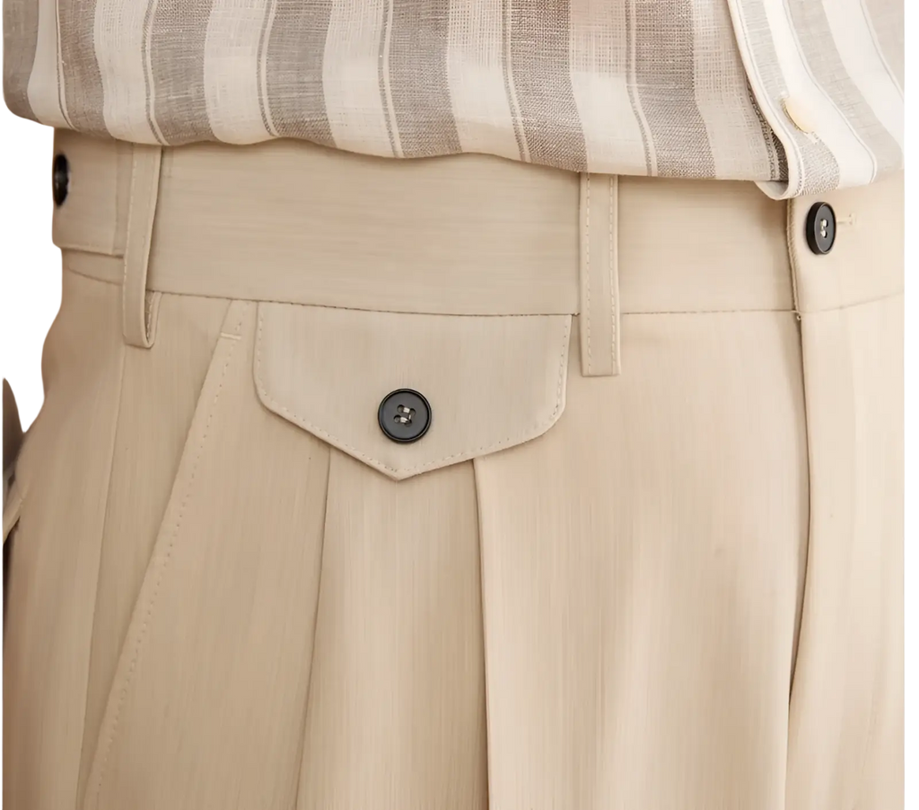 Men's Tailored Straight Leg Pleated Trousers